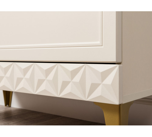 Обувница 3 ящ Марион 16.134, слоновая кость/белый шагрень