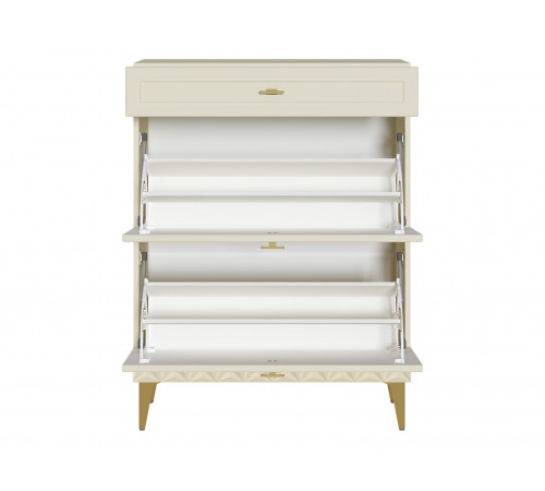 Обувница 3 ящ Марион 16.134, слоновая кость/белый шагрень