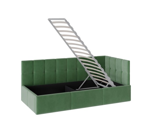 Кровать с подъемным механизмом Стелси 90х200, зеленый велюр