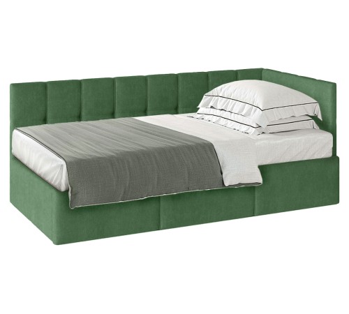 Кровать с подъемным механизмом Стелси 90х200, зеленый велюр