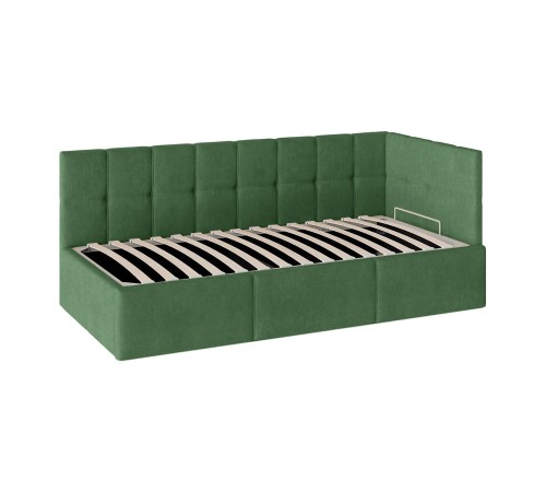 Кровать с подъемным механизмом Стелси 90х200, зеленый велюр