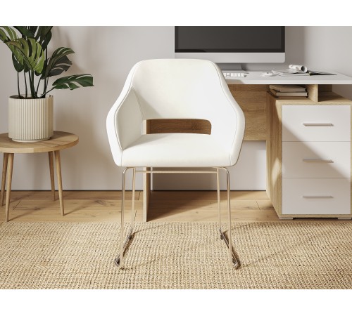 4600811964766 Офисное кресло Балун лайт, белый велюр