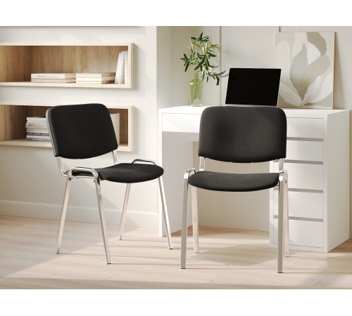 Комплект стульев 2 шт Изо, ткань, черный/хром