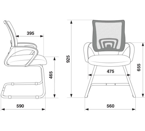1183802 Кресло-стул Киано CH-695N-AV/OR/TW-11 [Сетка Оранжевый TW-38-3 / Черный TW-11]
