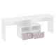 Письменный стол Фокс двойной с ящ, белый/пудровый