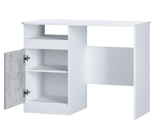 Детский стол письменный Паскаль, белый/цемент светлый