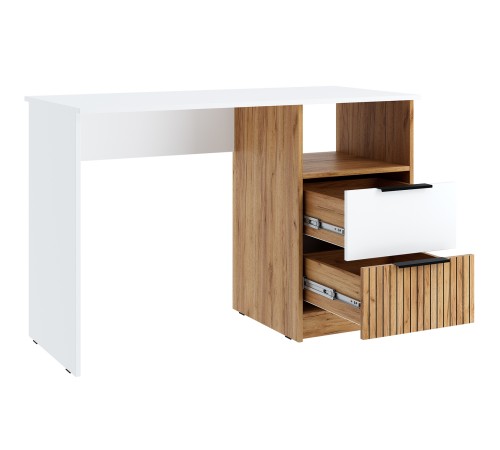 АЖ6 981 Стол письменный Ивис, дуб крафт золотой/белый