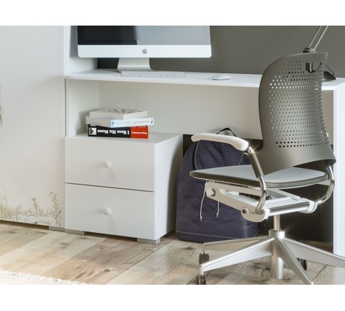 Стол письменный Абрис 2 ящ 332.08, белый глянец/белый