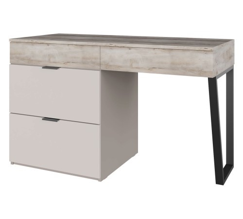 Стол письменный Осака с тумбой и ящ 120, велюр/сантьяго софт/клен каньон крупнолистный