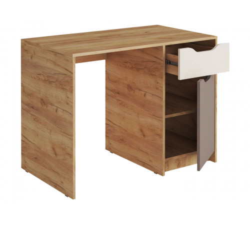 Письменный стол Рич, дуб крафт золотой/миндаль/глиняный серый