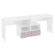 Письменный стол Фокс двойной с ящ, белый/пудровый