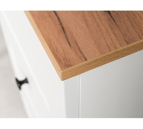 Письменный стол Остин 12.159, белый шагрень/дуб золотой