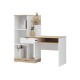 Письменный стол Юкки с надстройкой, белый/дуб делано