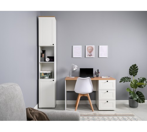 Письменный стол Остин 12.159, белый шагрень/дуб золотой