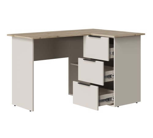 АЕ5 029 Стол письменный угловой Бохо, кашемир/дуб крафт серый