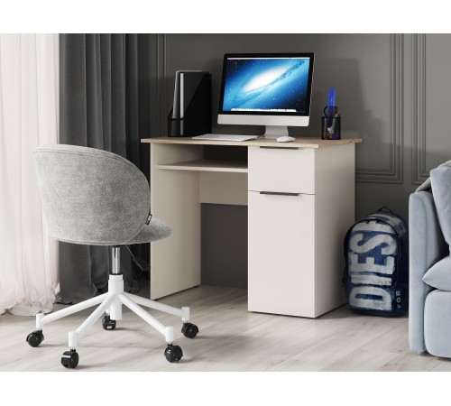 АЕ4 344 Стол письменный Бохо, кашемир/дуб крафт серый