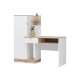 Письменный стол Юкки с надстройкой, белый/дуб делано