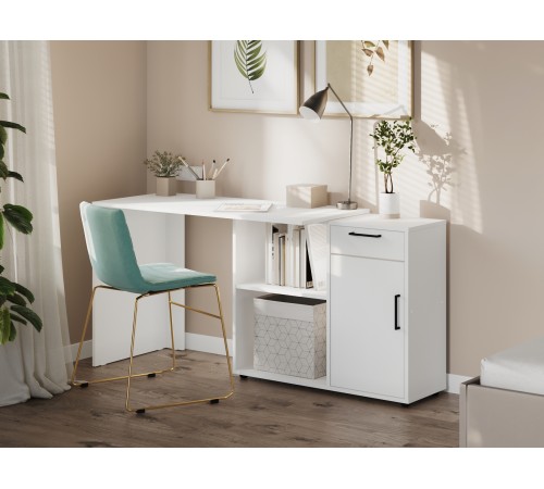 000336775 Стол письменный Форест / СТК 16, белый шагрень