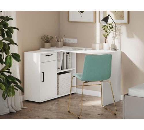 000336775 Стол письменный Форест / СТК 16, белый шагрень