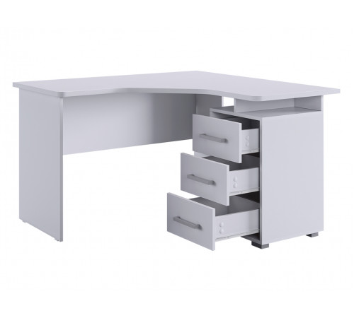Стол компьютерный Лайт-2 угловой, белый/белый