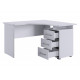 Стол компьютерный Лайт-2 угловой, белый/белый