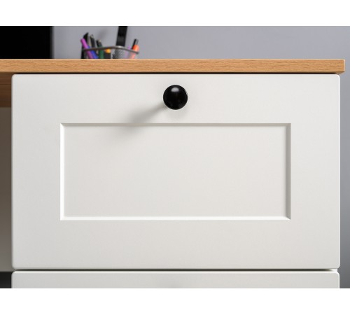 Письменный стол Остин 12.159, белый шагрень/дуб золотой