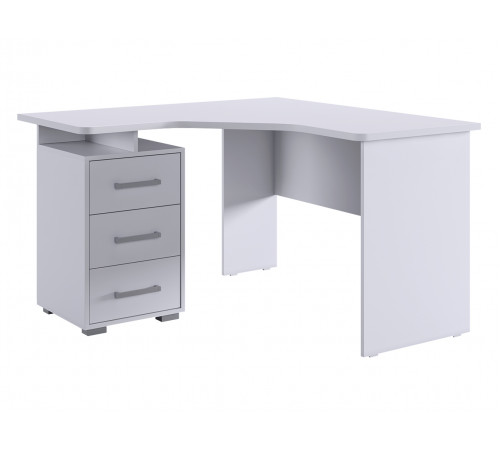Стол компьютерный Лайт-2 угловой, белый/белый