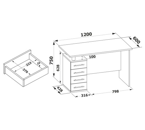 Компьютерный стол КСТ-106.1 [Белый]