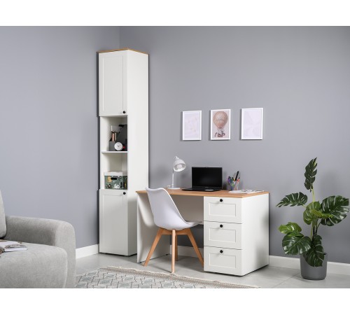 Письменный стол Остин 12.159, белый шагрень/дуб золотой