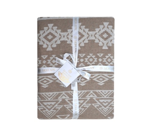 05 Покрывало постельное, бежевый/белый