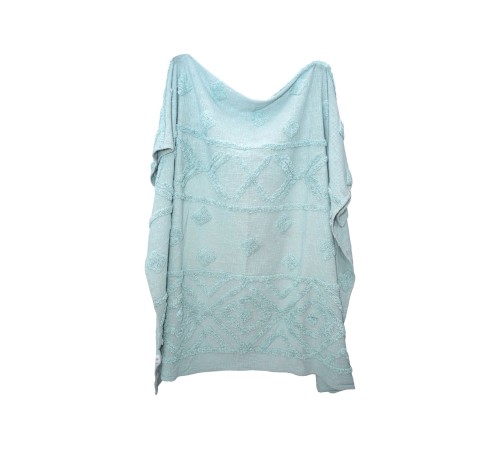 7018 Плед/Покрывало с элементами тафтинга, 180х200 см, голубой