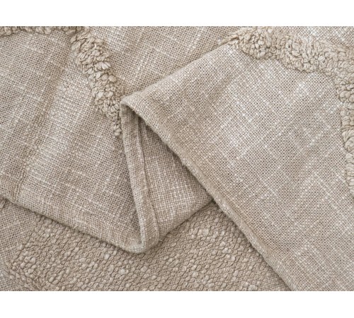 7020 Плед/Покрывало с элементами тафтинга, 180х200 см, бежевый