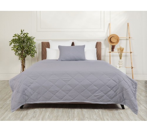 Покрывало 215х240 ПМ(01)-24(1), микрофибра (100% полиэстер), Цвет: серый