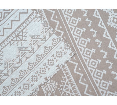 05 Покрывало постельное, бежевый/белый