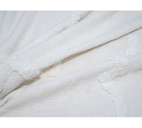 7019 Плед/Покрывало с элементами тафтинга, 180х200 см, белый