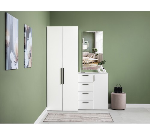 Прихожая Эйр 1, белый шагрень