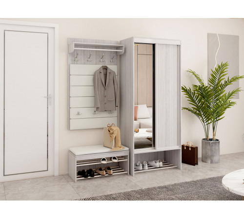 Прихожая Ольга 11, винтерберг/люкса милк экокожа