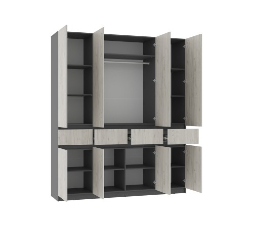 Прихожая Багира 4, графит/крафт белый