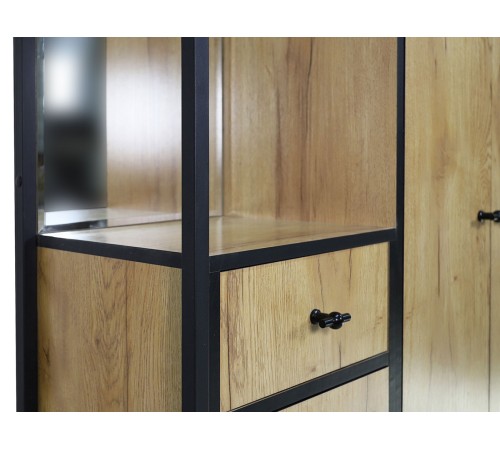 Прихожая Берген-5, дуб крафт золотой/черный