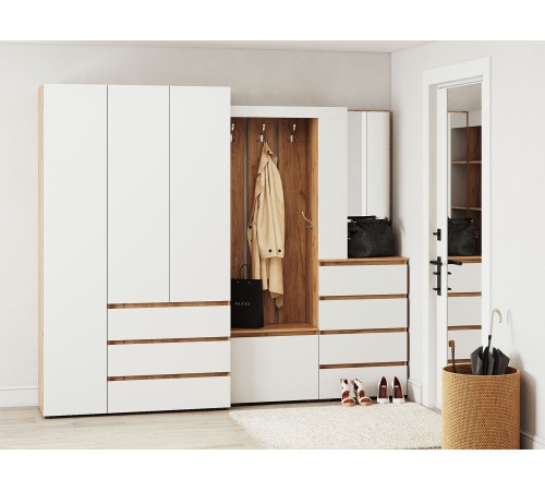 Прихожая Хелен, белый/дуб крафт золото