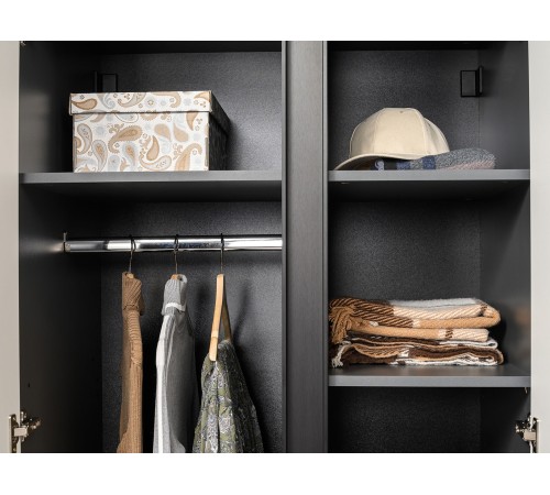 Прихожая Сидней 2, антрацит/веллюто капучино/черный/зеркало