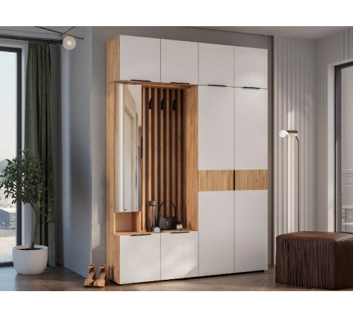 Прихожая Сандра 3, крафт/белый Прихожая Сандра 3, крафт/белый