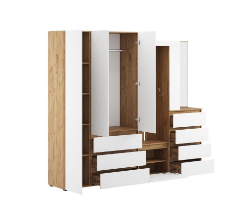 Прихожая Хелен, белый/дуб крафт золото