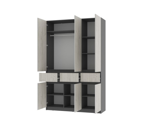 Прихожая Багира 3, графит/крафт белый