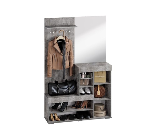 Прихожая Инстайл 3, бетон/белый