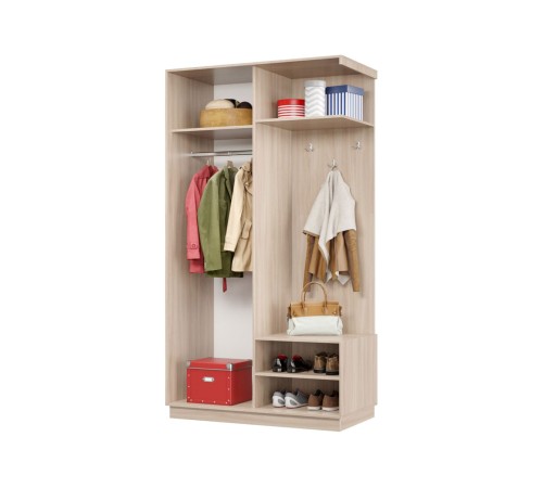 Прихожая-купе Маршал МИНИ 01 левая 220х100х45 (каркас белый 07, фасад 01 зеркало бронза ЗБ), профиль чёрный муар 07