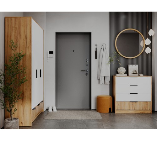 Прихожая Ивис, дуб крафт золотой/белый