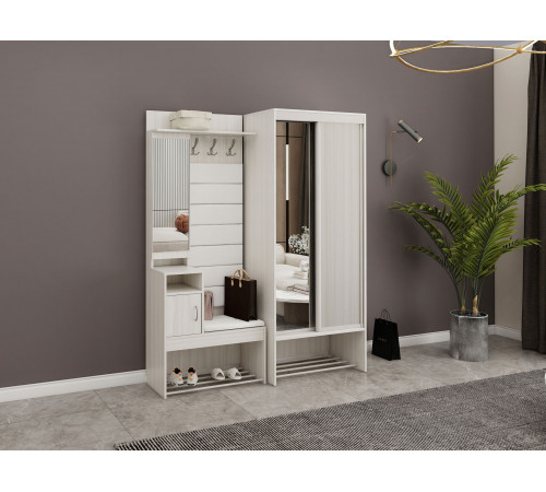 Прихожая Ольга 14, винтерберг/люкса милк экокожа