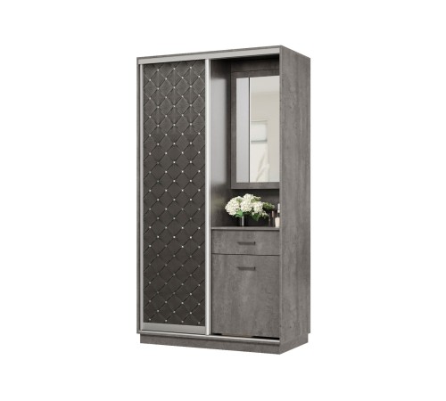 Прихожая-купе Маршал 36 правая 240х120х60, бетон/ромб черный Прихожая-купе Маршал 36 правая 240х120х60, бетон/ромб черный