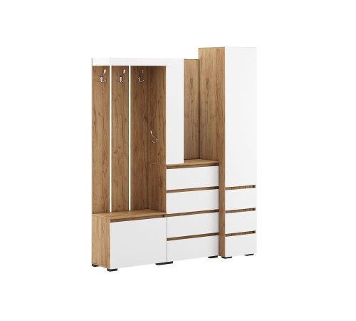 Прихожая Хелен, белый/дуб крафт золото